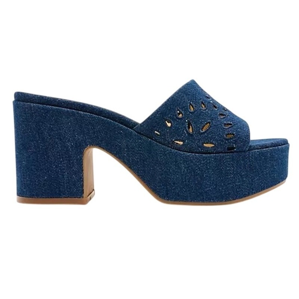 Marc Fisher LTD Women's Foreva Platform Mules Sandals Dark Blue Size 9.5